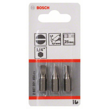 Bosch sukimo antgalis, 3 vnt, 25 mm, 1/4''