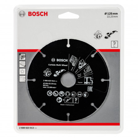 Pjovimo diskas medienai, plastikui, gipsui, variui Bosch, 125 x 22,23 x 1 mm, 1 vnt.