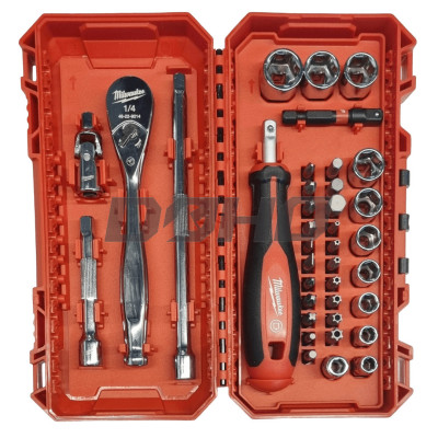 Ratel- en momentsleutelset Milwaukee 493249838 (38 stuks)
