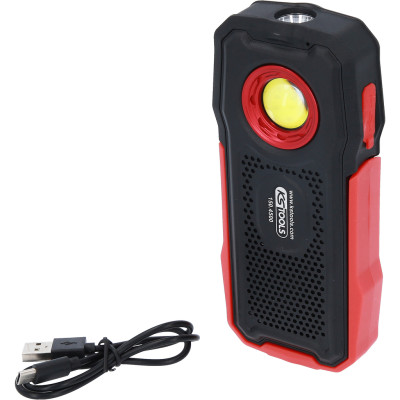 KS Tools Mobiele Werkplaats Handlamp, 500 lumen, met Bluetooth-luidspreker, opvouwbaar (150.4500)