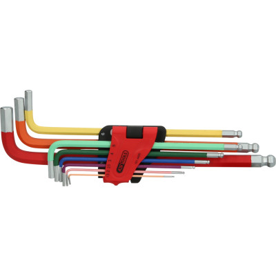 KS Tools Kogelkop Inbussleutelset, Extra Lang, 9-delig (151.4420)