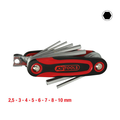 KS Tools Inbussleutelhouder, opvouwbaar, 8-delig (158.3540)