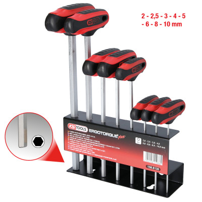 KS Tools T-handgreep inbussleutelset, 8-delig (158.8130)