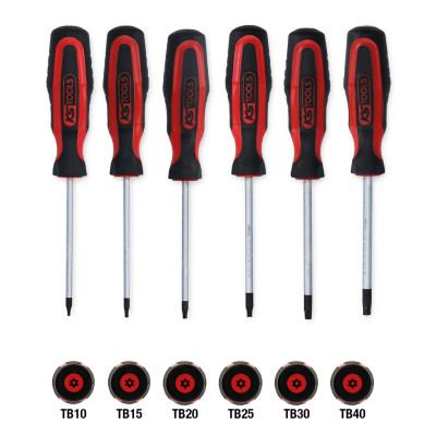 KS Tools ERGOTORQUEplus schroevendraaierset, 6-delig, Torx met boring (159.0040)
