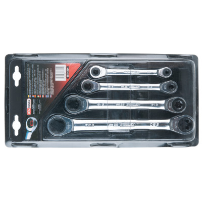 KS Tools GEARplus Torx E dubbele ratel ringsleutelset, 4-delig (503.4364)