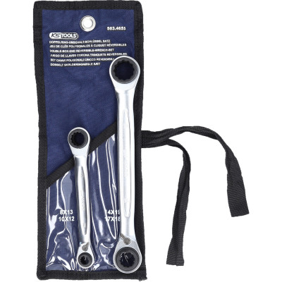 KS Tools 4-in-1 GEARplus omkeerbare dubbele ratel ringsleutelset, 2-delig 8-19 mm (503.4655)