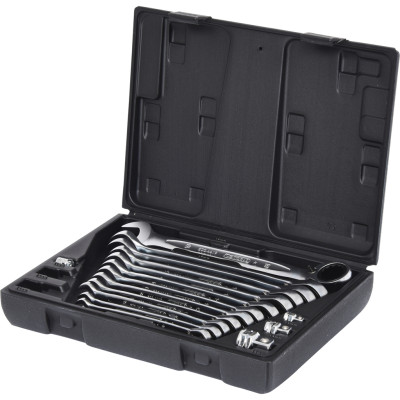 KS Tools GEARplus ratelringsleutelset, omkeerbaar, 16-delig (503.4666)