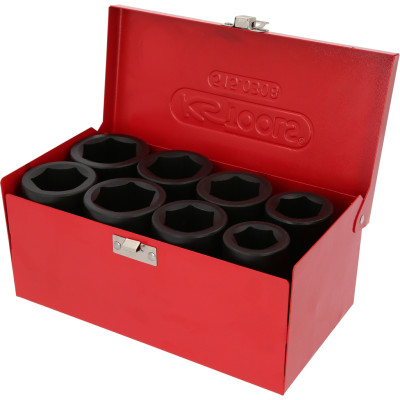 KS Tools 1" zeskant slagdoppenset, lang, 8-delig (515.0308)