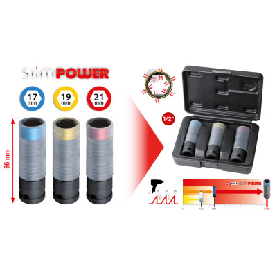KS Tools SlimPOWER Slagsleutelset, 3-delig, 1/2" (515.0990)
