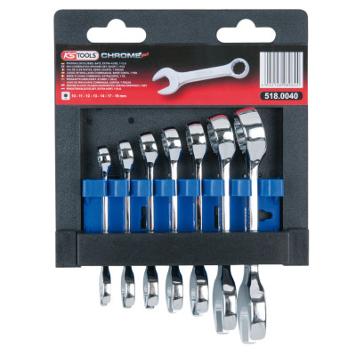 KS Tools CHROMEplus combinatiesleutelset, kort, 7-delig (518.0040)