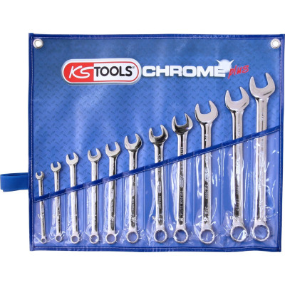 KS Tools CHROMEplus Haakse Combinatiesleutelset, 11-delig, inch (518.3000)