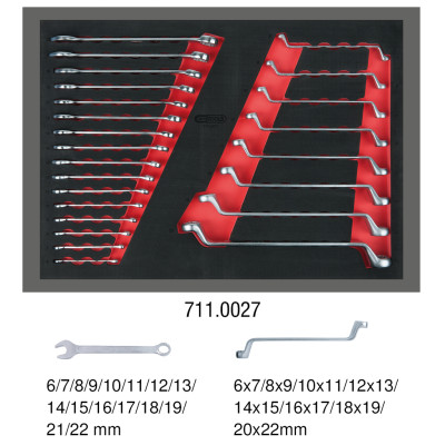 KS Tools Sleutelset, 24-delig in 1/1 systeeminzetstuk (711.0027)