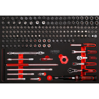 KS Tools 1/4" dopsleutelset met schuimrubberen inzetstuk, 169-delig (811.0169)