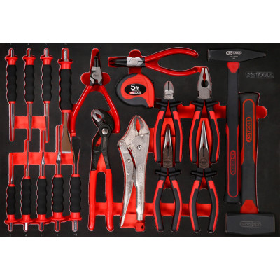 KS Tools Tangen-/Hamer-/Beitelset met schuimrubberen inleg, 22-delig (811.2022)