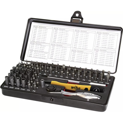 Wiha 39971 ESD microbitset 65-delig 4 mm C4 in doos